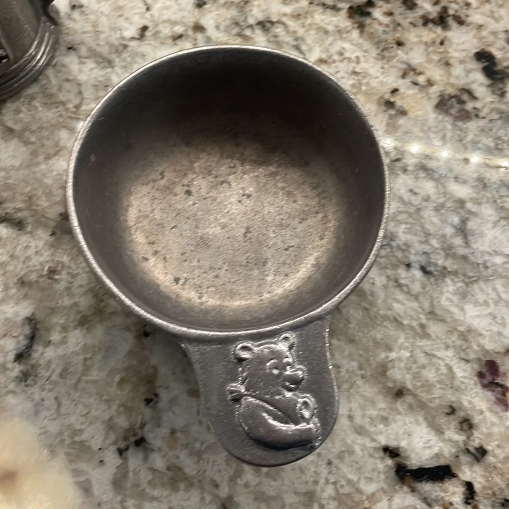 Vintage Carson Pewter Kids Bowl and Mug‎ with Bears